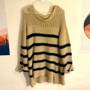 Striped Sweater Fuzzy Cozy Comfy